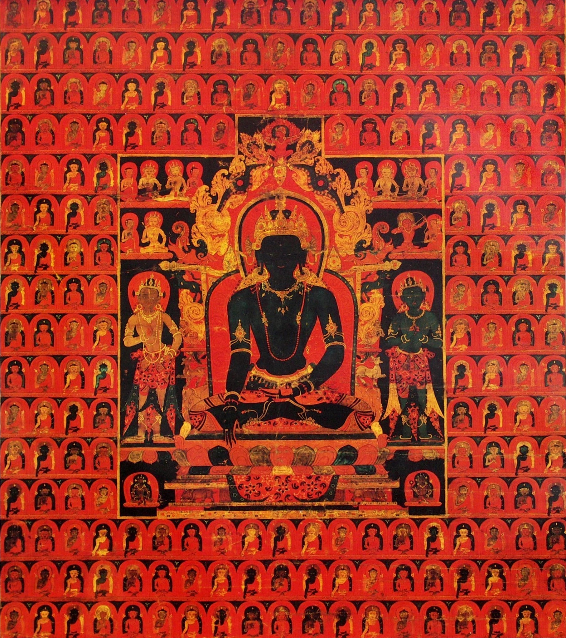 'The Dhyani Buddha Akshobhya', Tibetan thangka, late 13th century, Honolulu Academy of Arts
