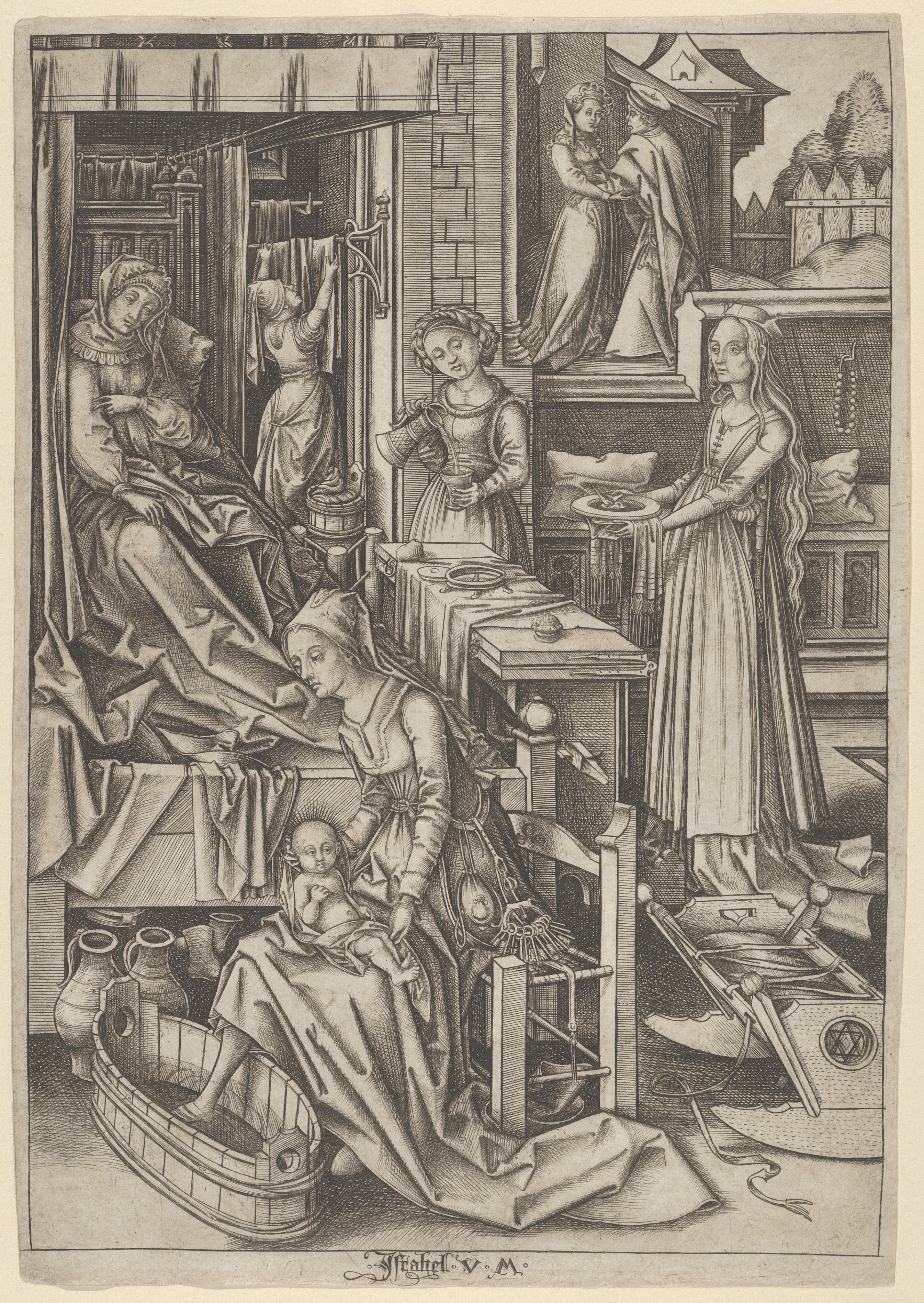 The Birth of Mary, from The Life of the Virgin