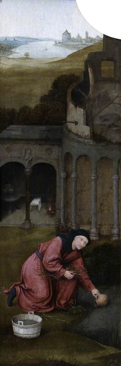 Saint Joseph Gathering Firewood (triptych, inside of left wing)