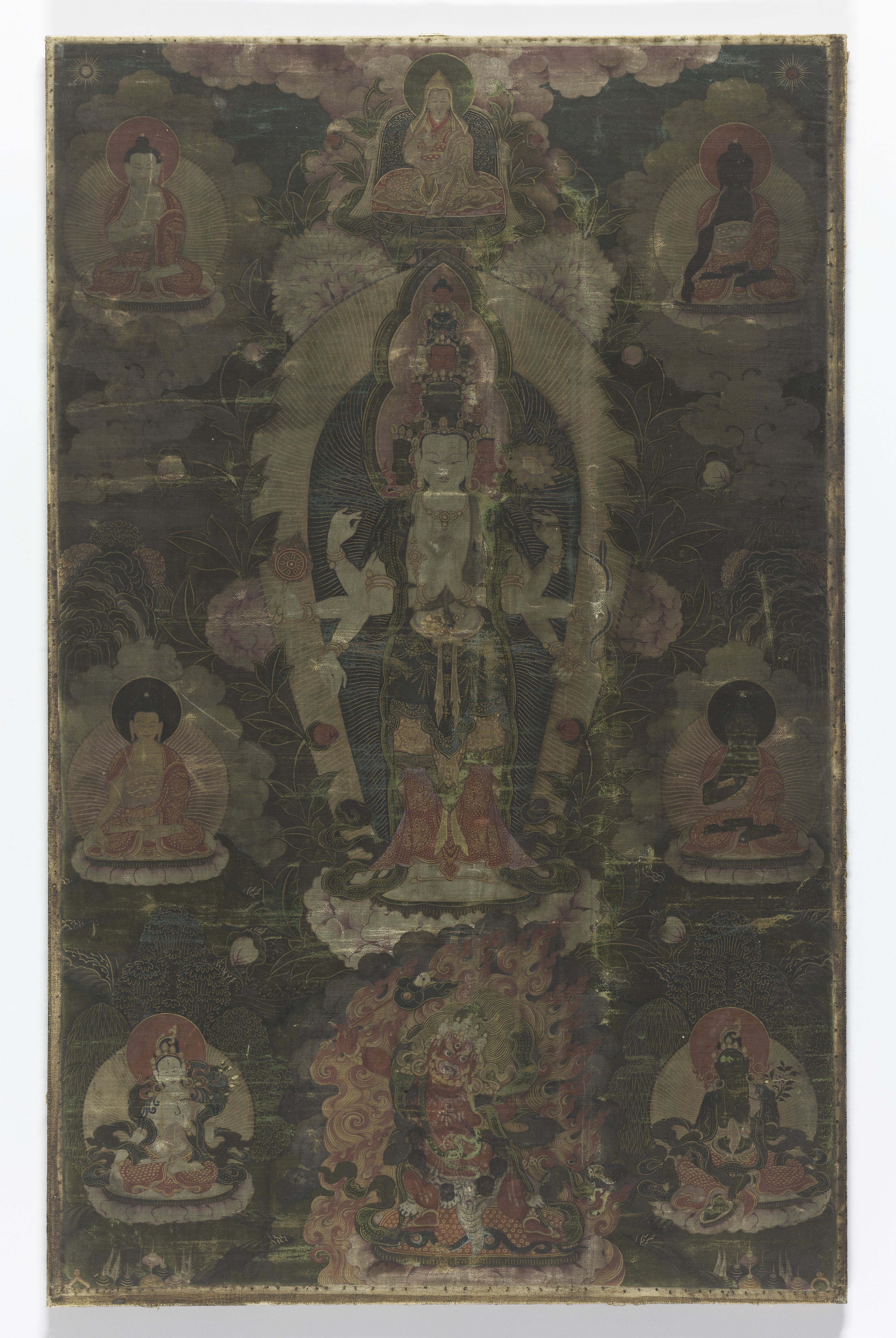 Tangka met een voorstelling van de Elfhoofdige Avalokiteshvara., AK-MAK-957